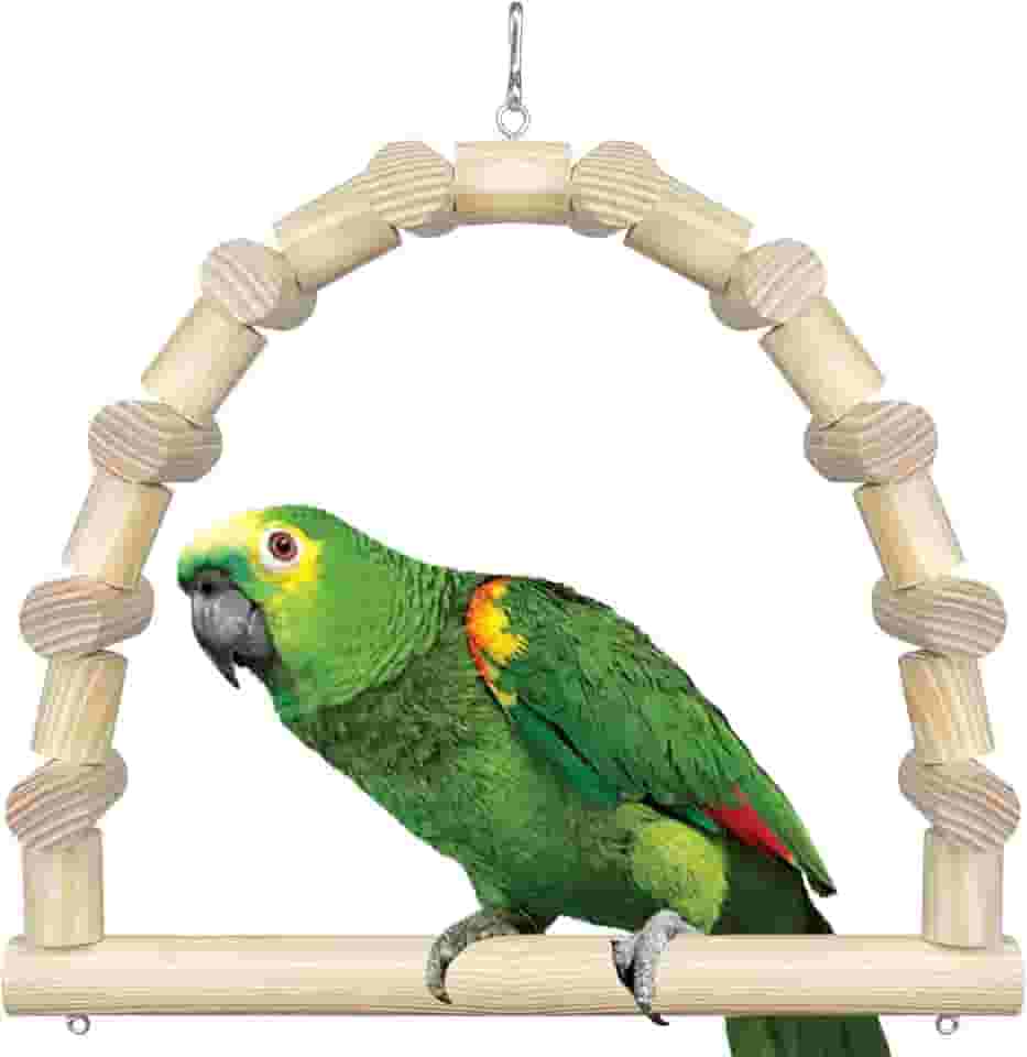 Balanço Madeira Natural Para Papagaio