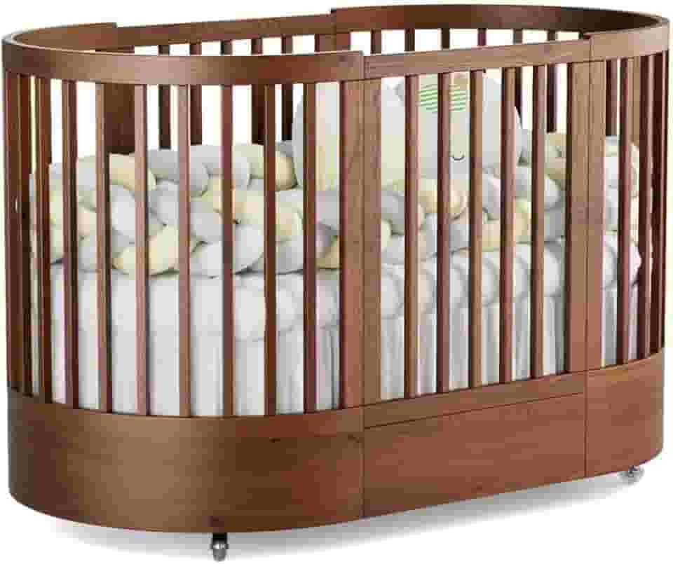 Berço Redondo 3 em 1 Divicar Wave: Evolutivo do Berço à Minicama, Design e Segurança para o Quarto do Bebê (MEL)