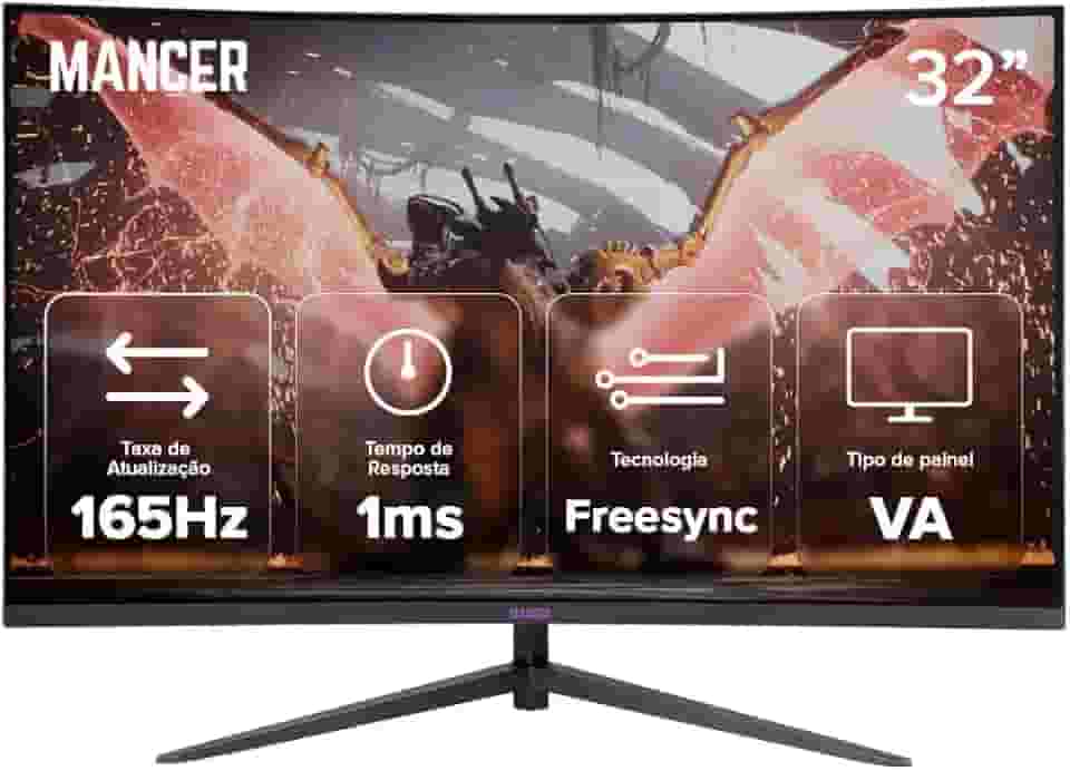 Monitor Gamer Mancer Valak UZ32S | 32 Pol | VA | Curvo | FHD | 1ms | 165Hz | FreeSync | HDMI/DP, MCR-VKUZS32-PL01