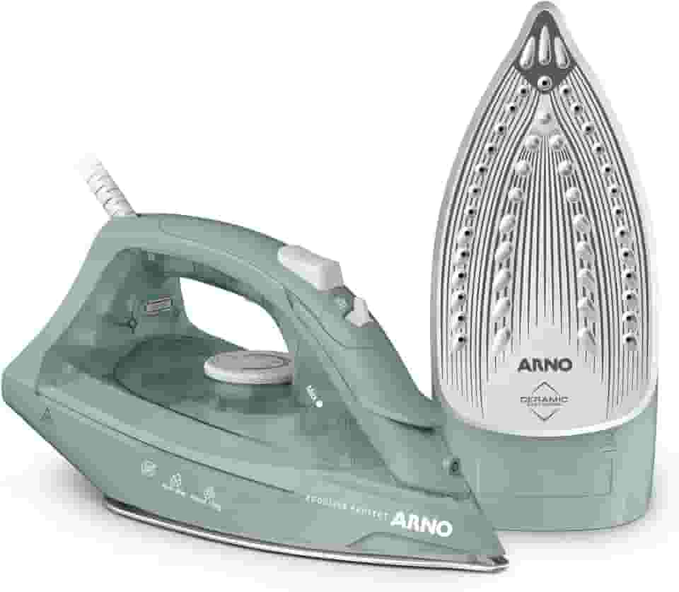 Ferro a Vapor Arno Ecogliss Protect com Base Cerâmica FECP, 1830W, Verde Eucalipto, Modo ECO, Desligamento Automático, 220V