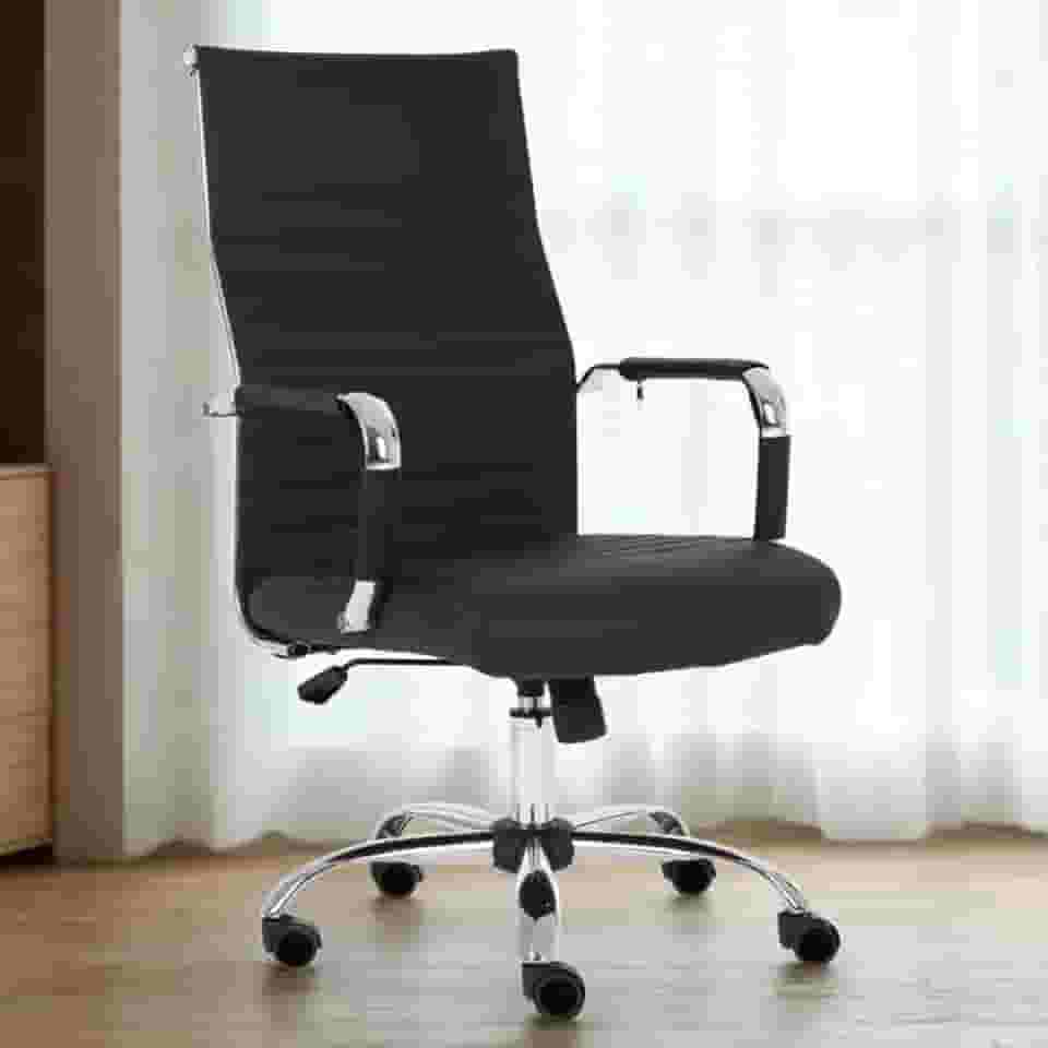 Cadeira de Escritório Presidente Giratória Encosto Alto Duoffice DU510 Prestige, Base Cromada com Rodízios