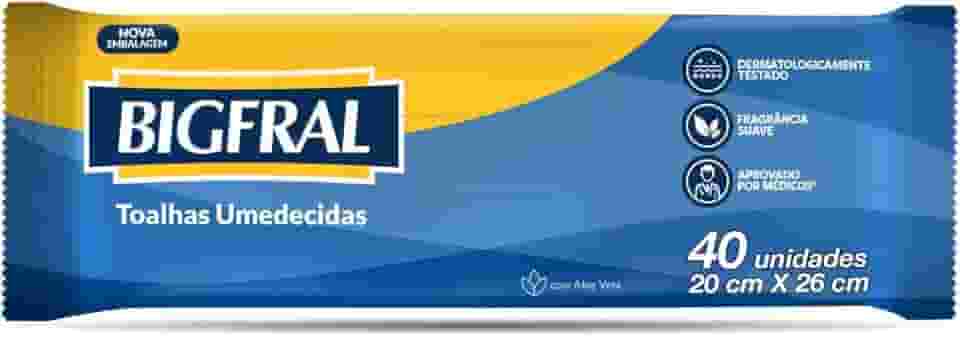 Toalhas Umedecidas Bigfral 40 unidades