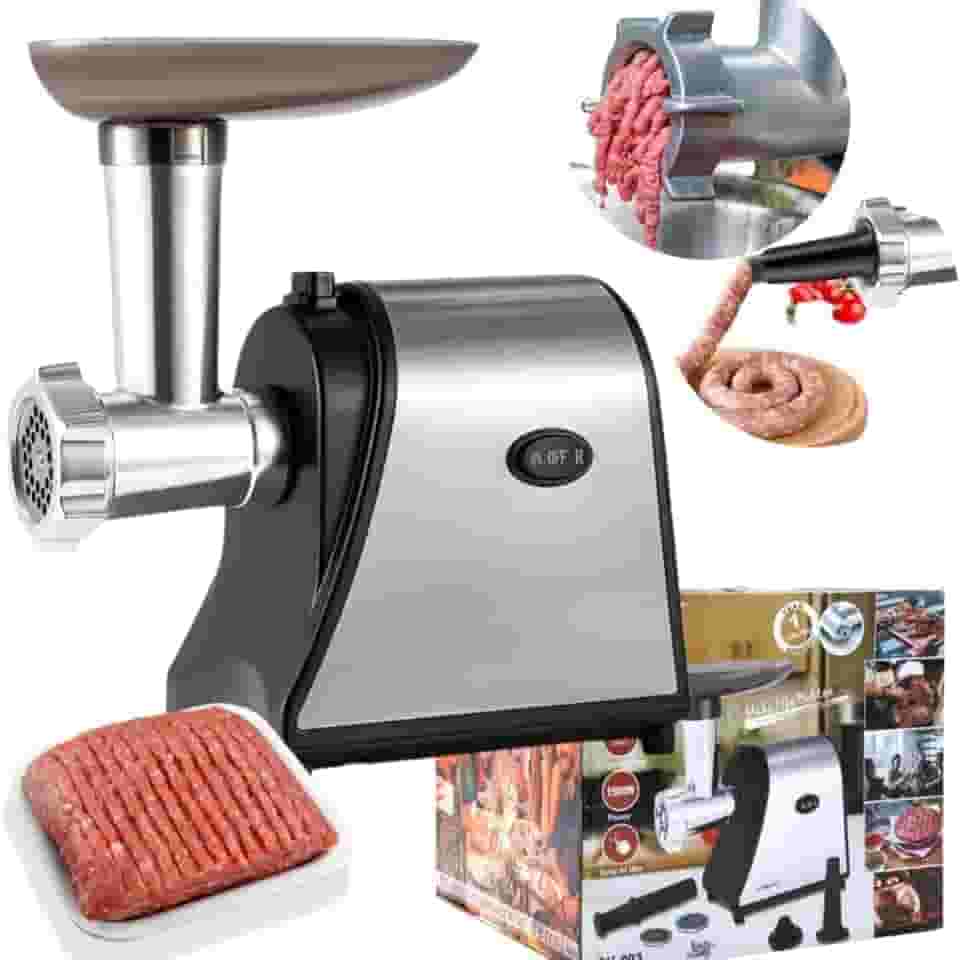 Máquina Moer, Moedor De Carne Elétrico 1500W Faz Linguiça Carne Frango 110V