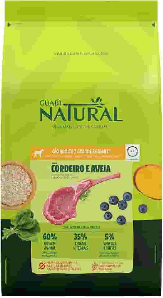 Ração Guabi Natural Cães Adultos Grandes e Gigantes Cordeiro e Aveia 12 kg
