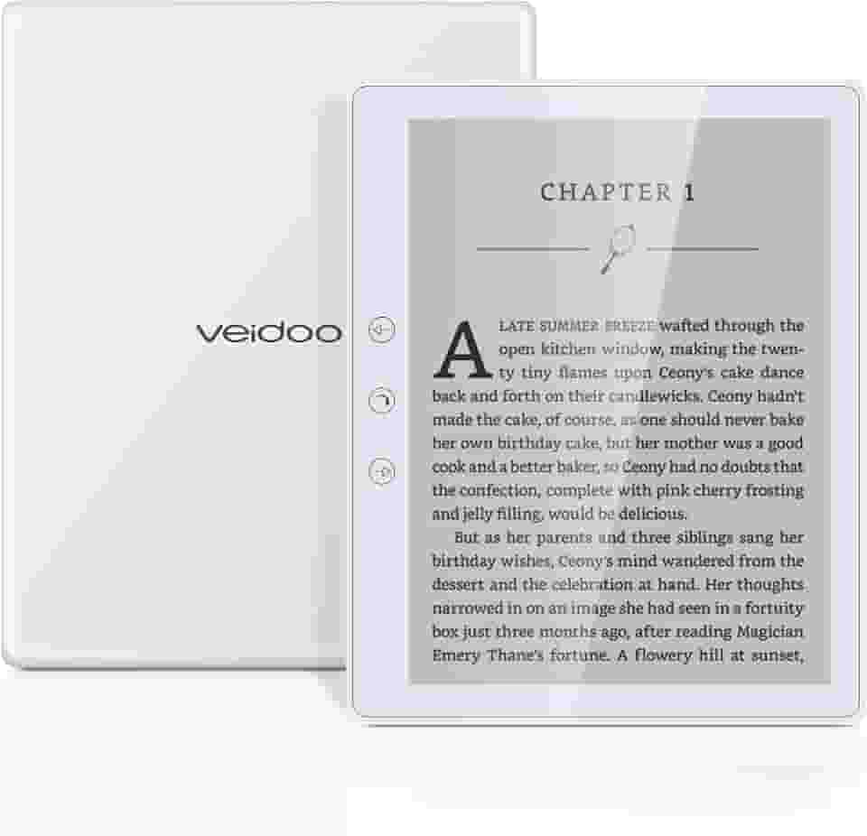Veidoo Leitor de e-book de 5,8 polegadas, tela sensível ao toque HD, tecnologia Carta E-Ink, ROM de 32 GB (expansão de cartão TF para 64 G), WiFi, longa resistência, leitor eletrônico Android (branco)