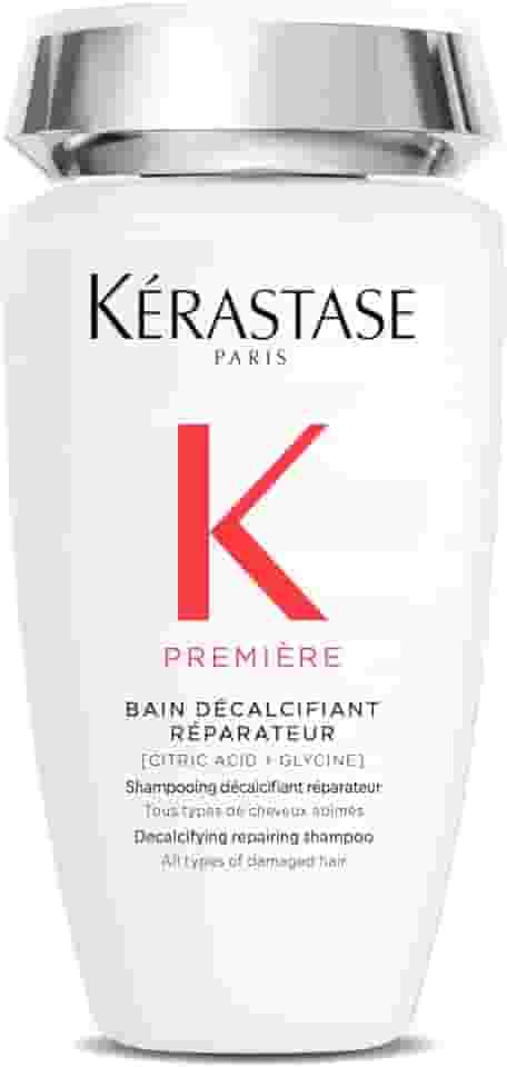 Kérastase Shampoo Première Bain Décalcifiant Réparateur, Todos os tipos de cabelos danificados, Reparador descalcificante, Neutraliza a quebra, Com Ácido cítrico e Glicina, 250ml