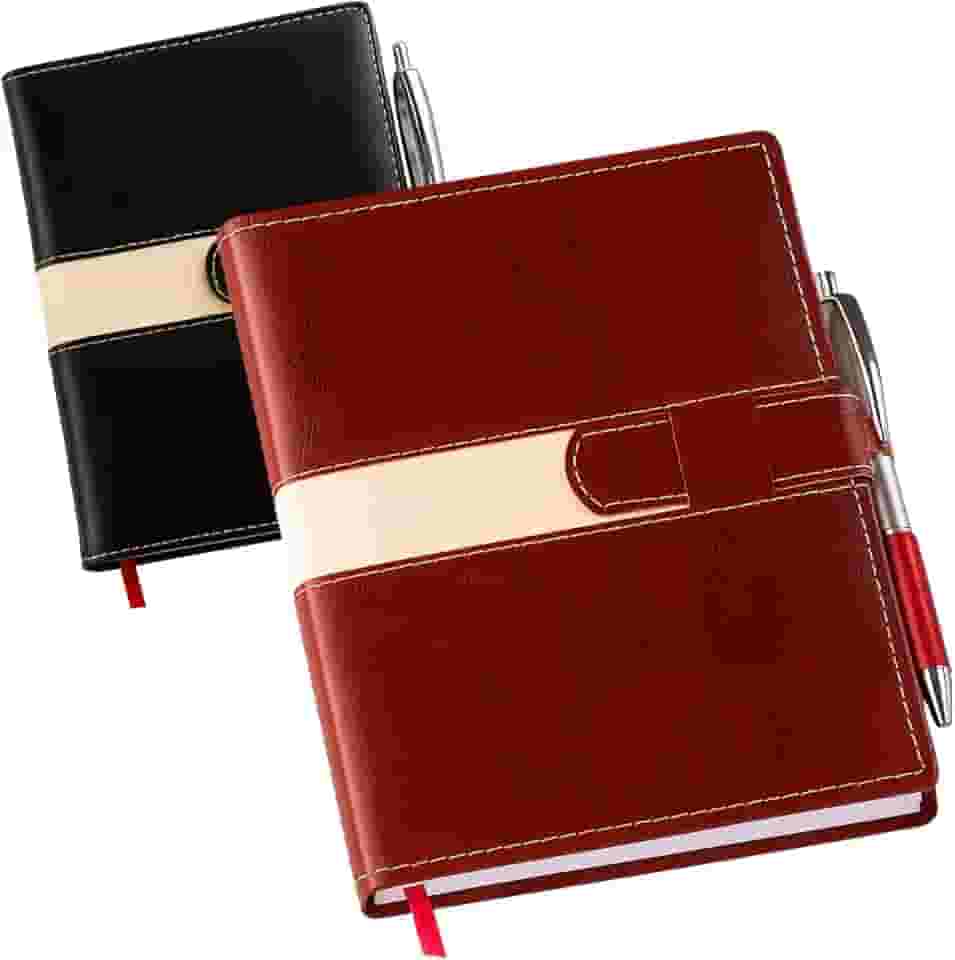 Agenda 2026 Diária | Planner Executivo Capa Dura em Couro Sintético | Caderno de Anotações para Trabalho, Escolar e Organização (Marrom)