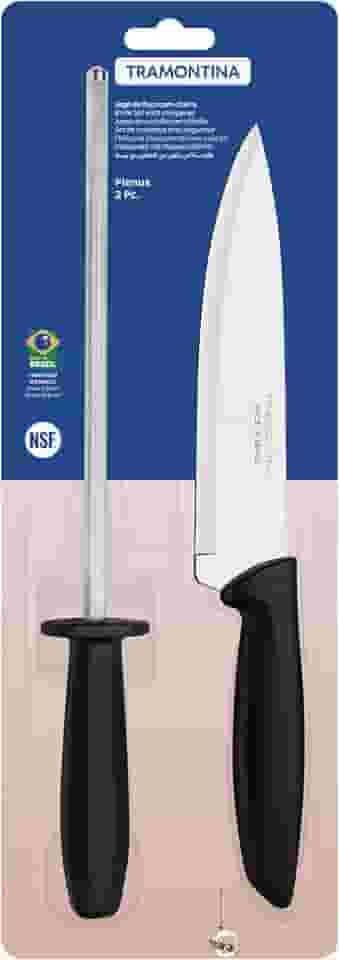 Jogo Faca e Chaira, Pré Sortidos, Plenus Preto, Tramontina