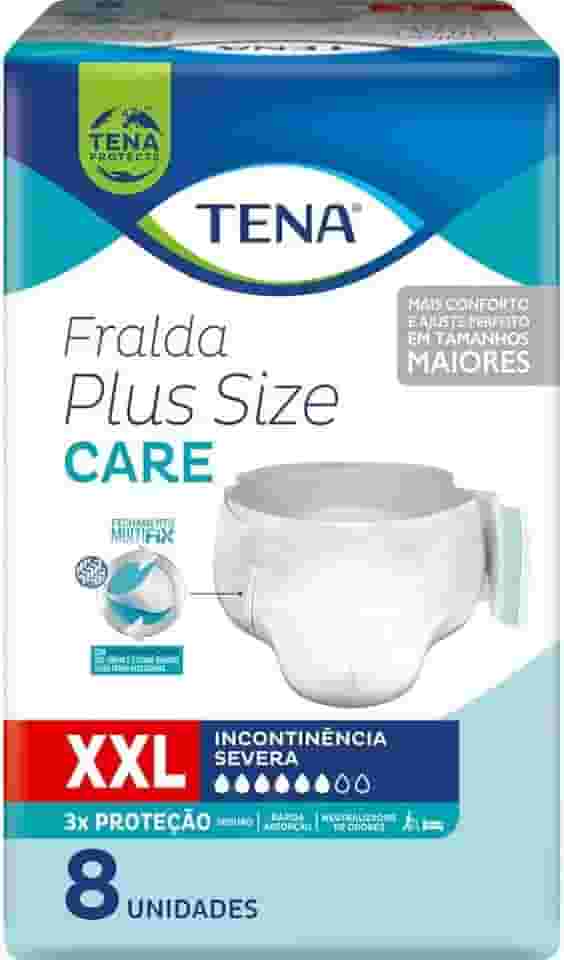 Tena Plus Size Care, Fralda Geriátrica para Incontinência Urinária, XXL - 8 unidades