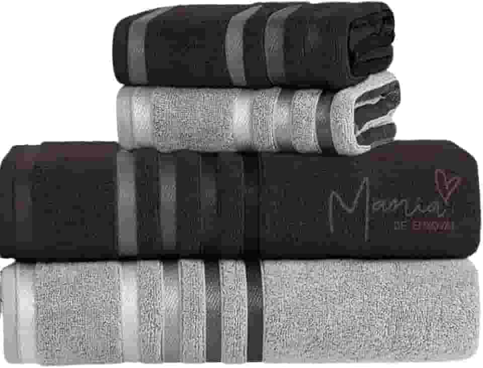 Jogo De Toalhas Banhão Karsten Lumina 4 Peças (Grafite)