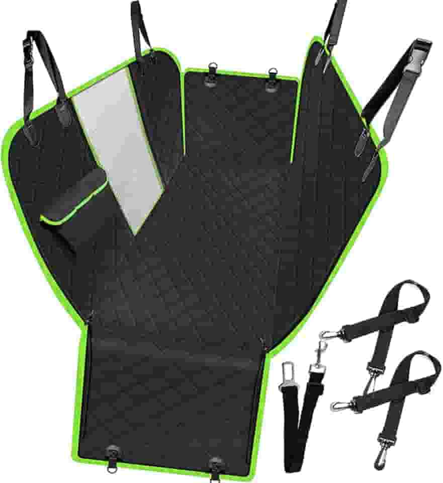 Capa Protetora Carro Pet Impermeável, Antiderrapante, Resistente ao Desgaste, Grande Capacidade 4 em 1 capa de Banco Traseiro de Carro para Cachorro Cachorro Verde