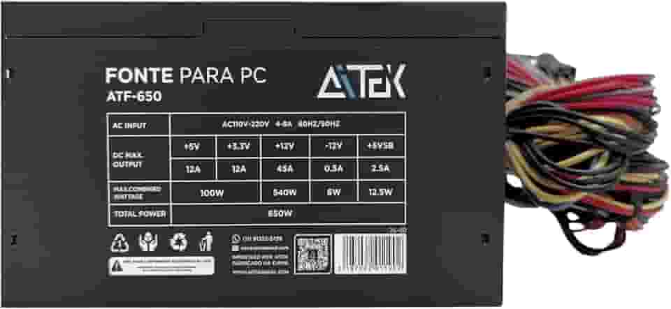 Fonte De Alimentação Para Computador Pc Atx de 650w
