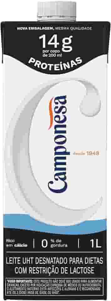 Camponesa Leite Zero Lactose Com 14g de Proteína Desnatado 1L