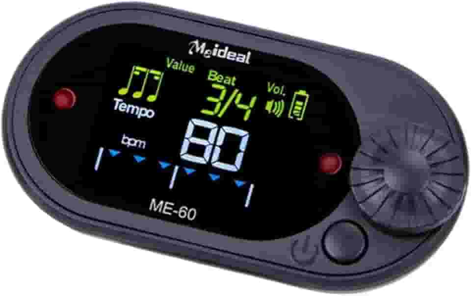 Metrônomo digital, contador vocal, robusto, multiuso, profissional, gerador de tons de metrônomo eletrônico para baixo, piano, ukulele, bateria, Preto