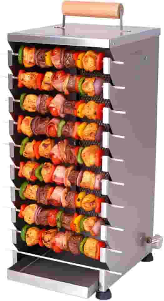 Churrasqueira para 10 Espetinhos Gás GLP Inox Portátil Titan