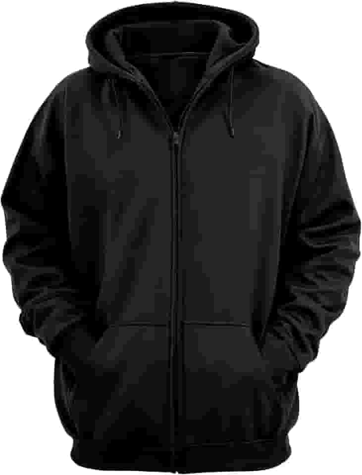 Moletom com Zíper Liso Sem Estampa Blusa de Frio Com Capuz Casaco Fechado Flanelado em Algodão Aberto Unissex Feminino Masculino Blusão