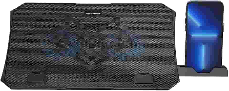 Base para Notebook C3Tech NBC-40BK 15,6" Preto Refrigerada com 2 Cooler Fans com Led Azul, 5 niveis de ajuste de altura, USB Adicional, compativel com notebooks até 15,6", suporte para celular