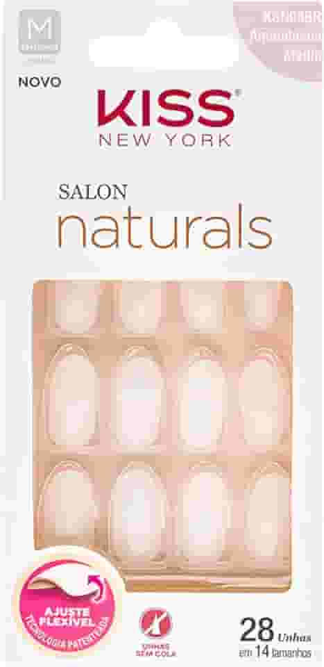 Kiss New York Unha Postiça Salon Natural Médio - Amendoada