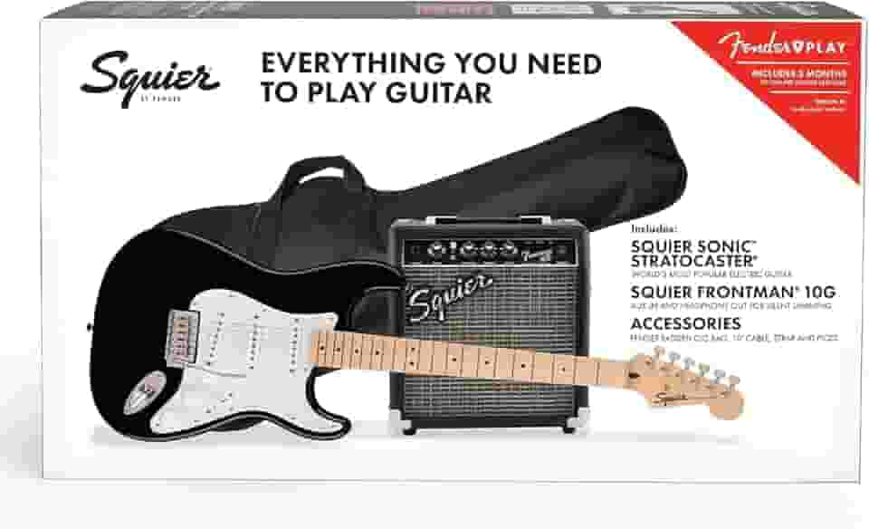 Kit Guitarra Squier by Fender Sonic Stratocaster Black 037-1720-006