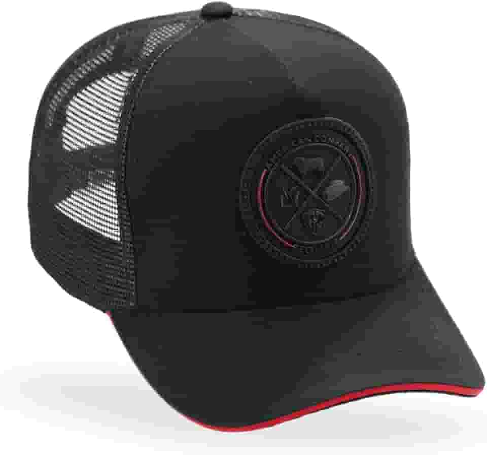 Boné Trucker Preto com Emblema Pecuária Country Preto/Vermelho