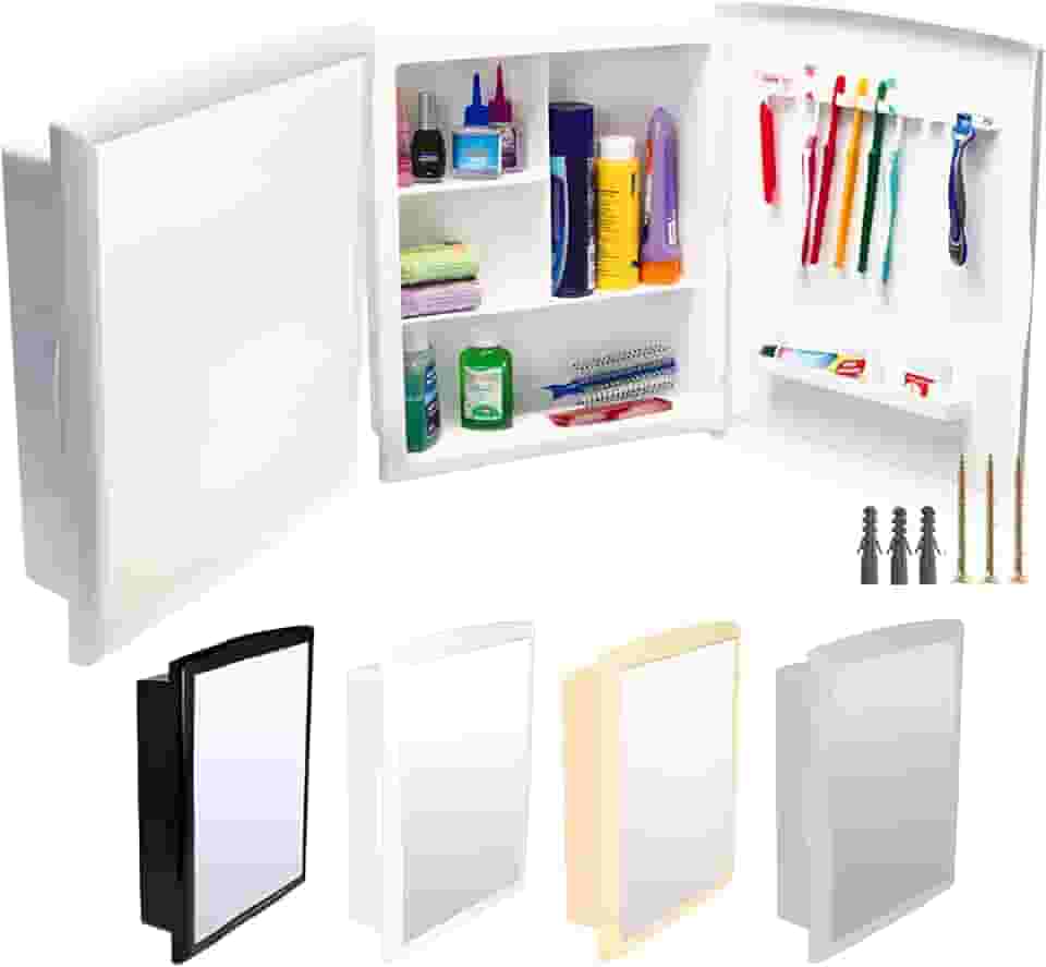 Armario Para Banheiro Grande Com Espelho Espaçoso Imperial Luxo (Branco)