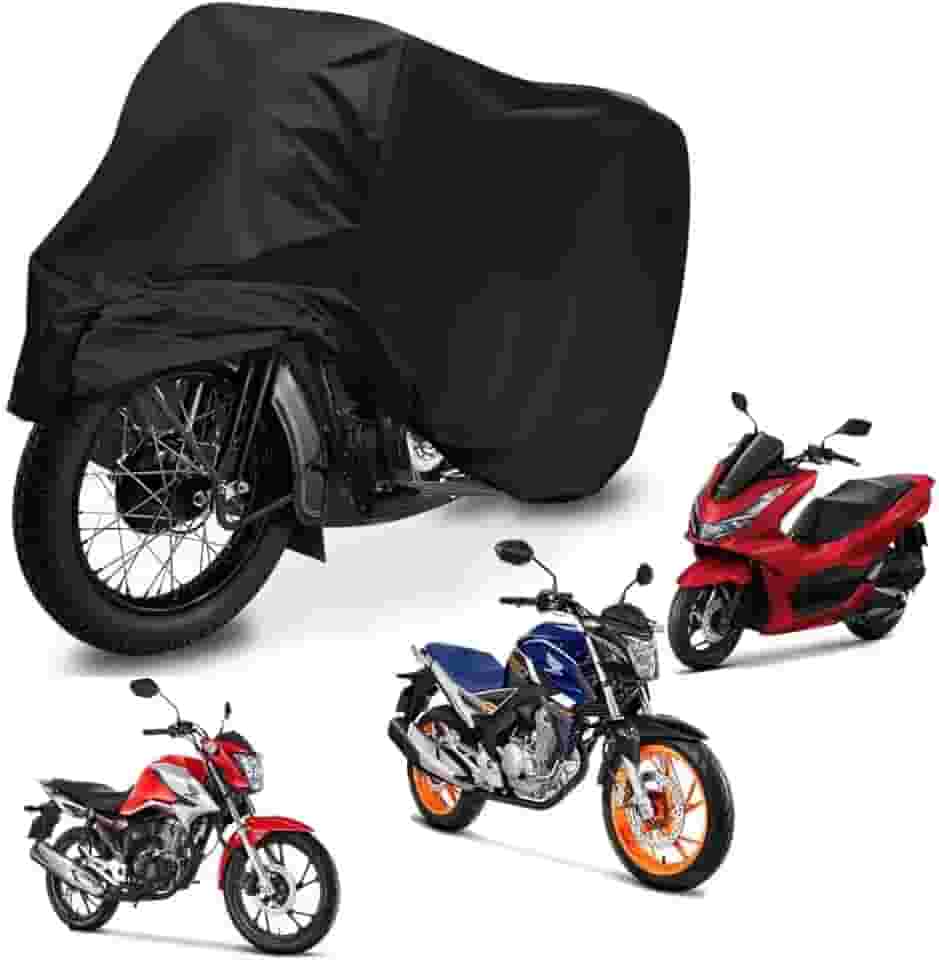 Capa de Cobrir Moto em Couro Impermeável Proteção Sol Chuva UV Com Forro Anti Riscos (BIZ 100 CC)