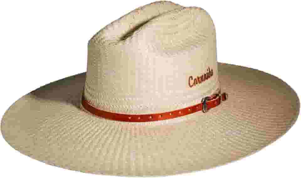 Chapéu de Palha Engomada Dupla Country Folha de Carnaúba Aba Reta Modelo Premium Cantor Sertanejo Kouk Authentic