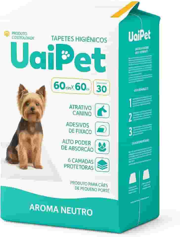 TAPETE HIGIÊNICO UAIPET PREMIUM 60cmx60cm C/30 - AROMA NEUTRO