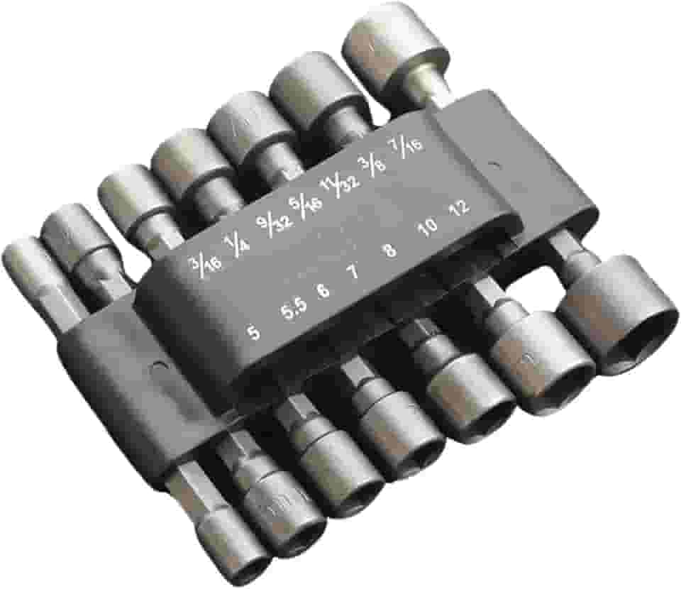 Conjunto de Soquetes Hexagonais, 14 Peças, Canhão Sextavado Chave Bits, Métrico e Imperial, Compatível com Parafusadeiras