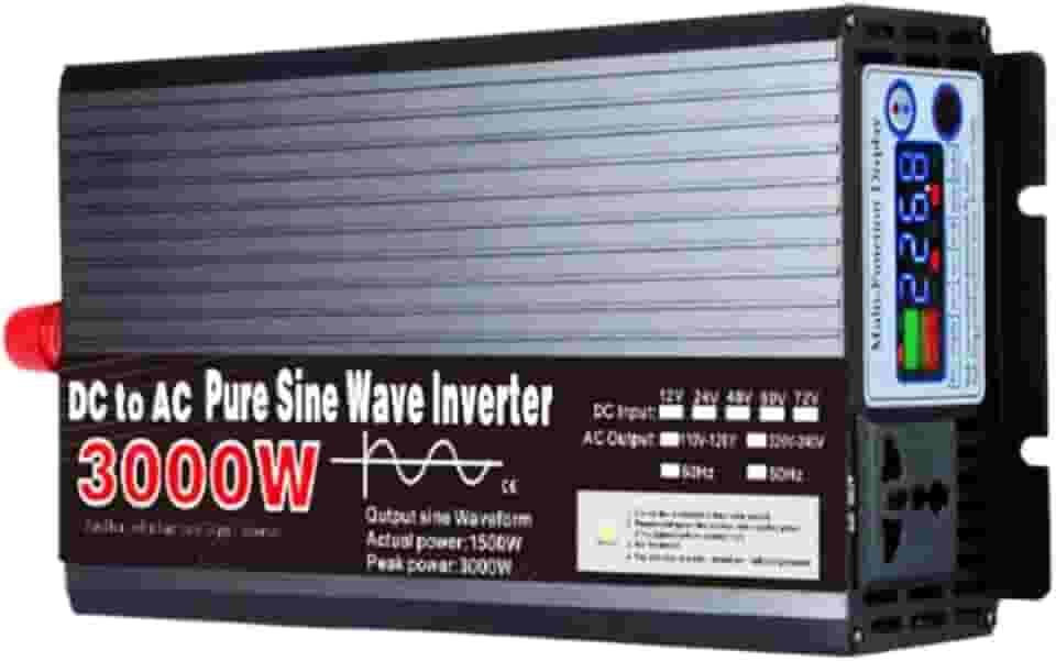 Inversor de energia solar de 3000 W 12 V a 110 V/220 V Transformador de tensão inversores de energia para veículos para energia solar fora da rede, caminhões, residências,60V to 220V