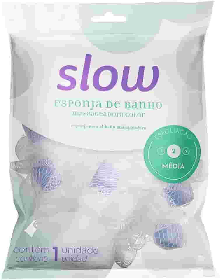 Esponja de Banho Massageadora Color, Cores Branco e Rosa, Lanossi Beauty & Care.