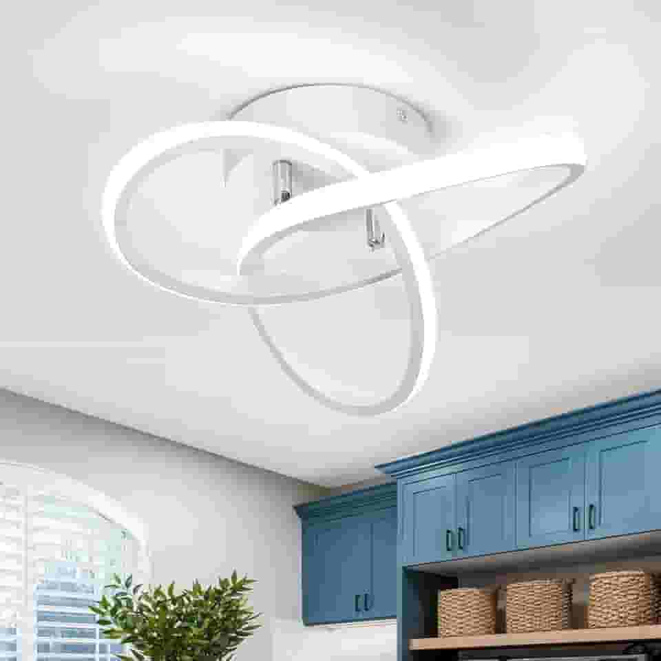 BEMMY Luminária de Teto, Lustre, Quarto, Cozinha, Sala de Estar, Decoração, Lustre Regulável, 3 Cores de Luz Ajustáveis, 85-265V (Branco)