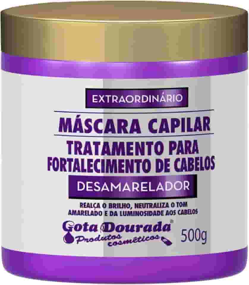 Máscara Desamareladora Gota-Dourada Matizador Neutraliza Tons Amarelados e Cabelos Grisalhos 500g