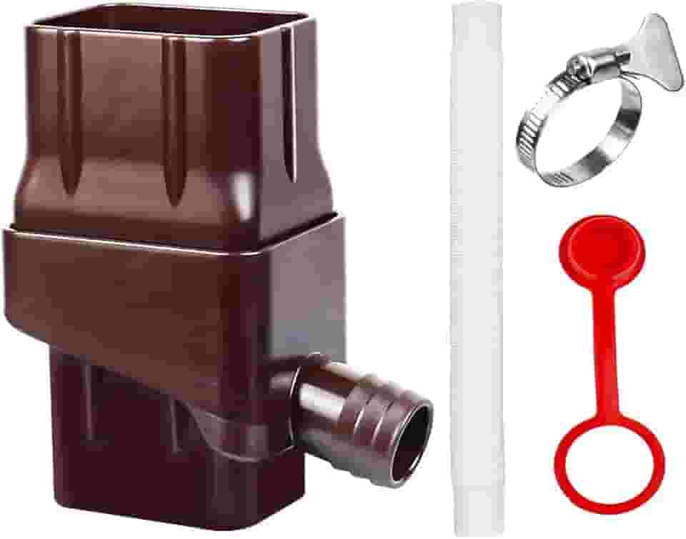 Sistema de Captação de Água da Chuva, Desviador Inteligente para Calhas Padrão de 2 x 3 polegadas, MARROM, Tamanho real