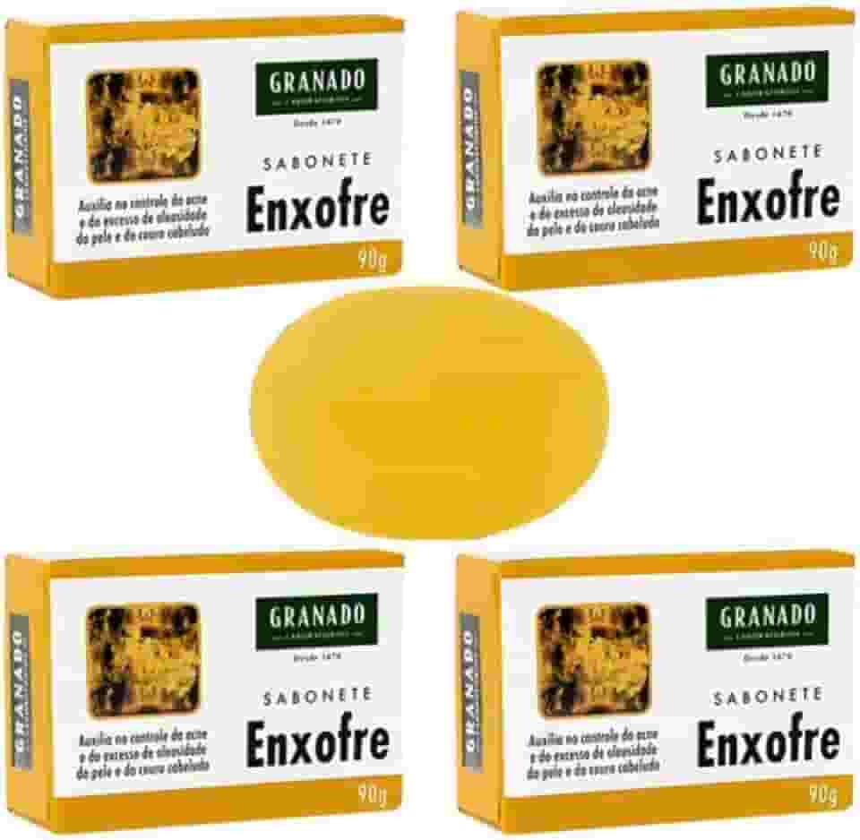 Kit C/4 Sabonetes Em Barra 90g Enxofre Para Acne Granado