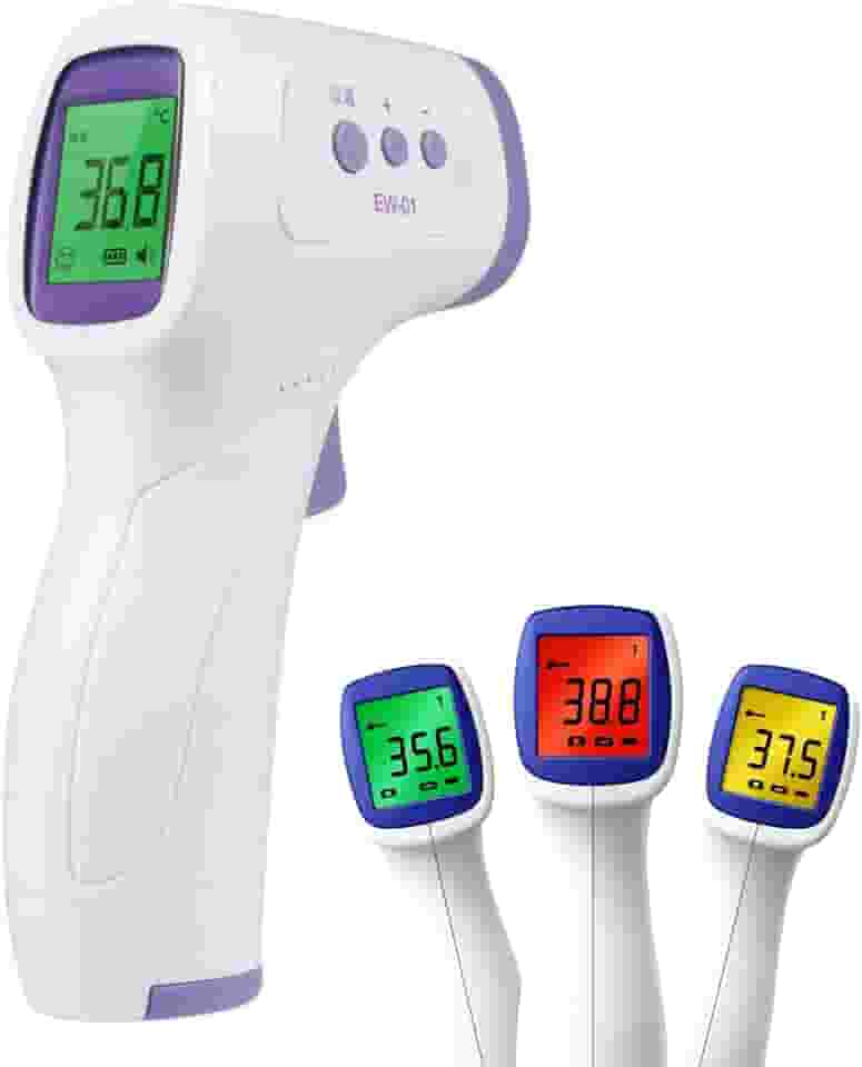 Termômetro Digital Infravermelho 3 em 1, Medição Sem Contato, LCD com Alarme de Febre, para Corpo, Líquidos e Alimentos