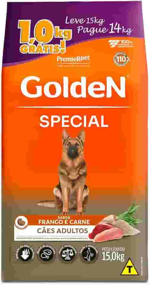 Ração Golden Special Cães Adultos Frango e Carne Leve 15kg Pague 14kg