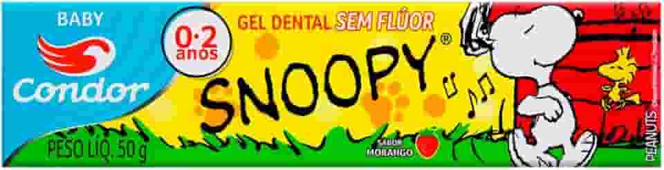 Condor Gel Dental Infantil Sem Flúor Snoopy Sabor Morango 50G
