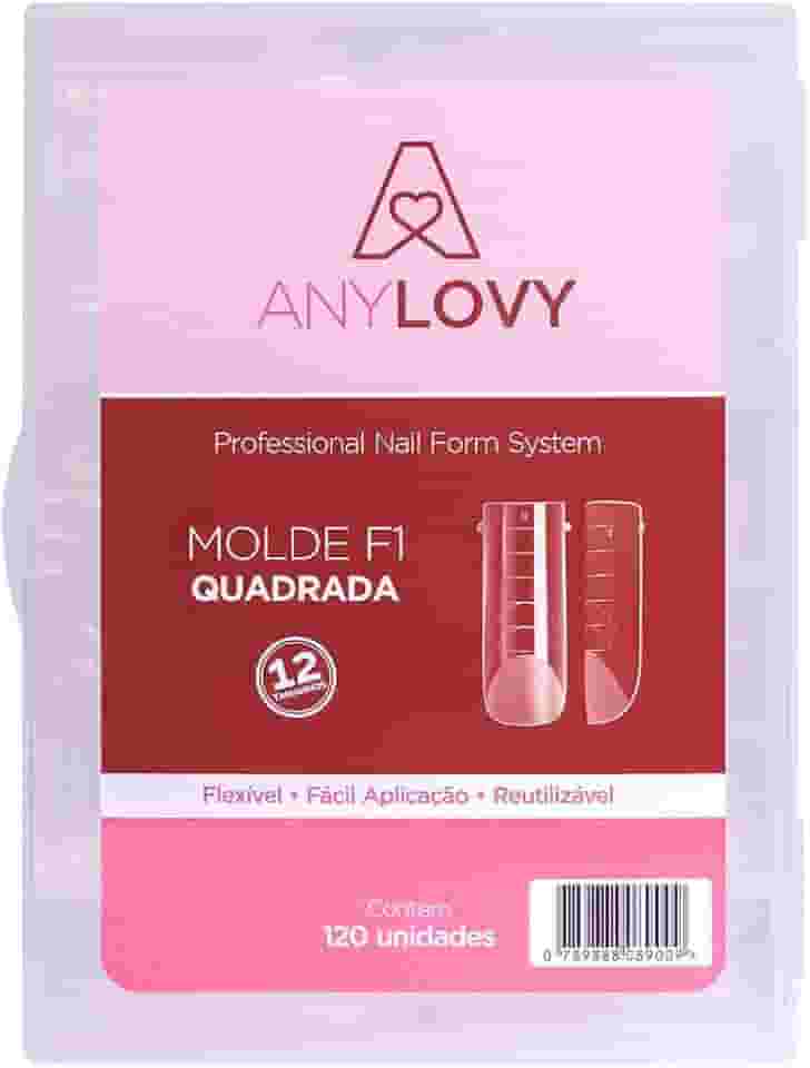 Molde F1 Quadrada Unhas De Gel Acrigel Anylovy 120 Unidades
