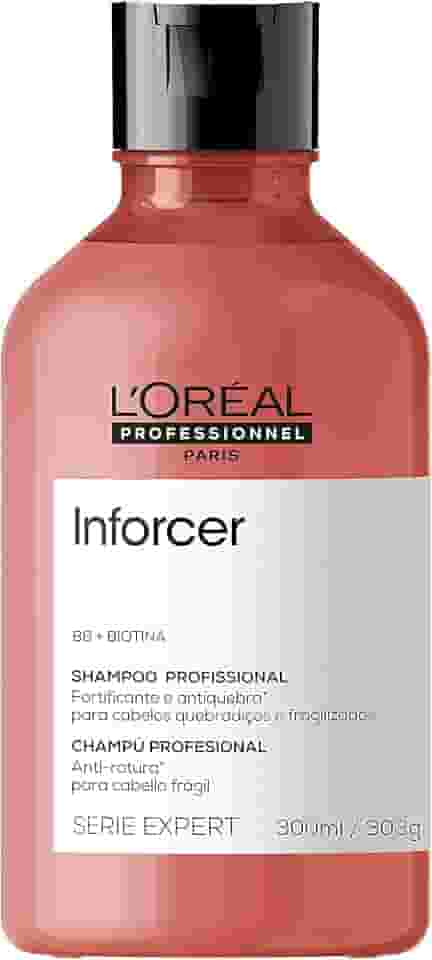 L'Oréal Professionnel Inforcer Shampoo Fortificante Antiqueda por Quebra, Crescimento Saudável Para Cabelos Frágeis e Quebradiços Com Biotina e Vitamina B6, 300ml