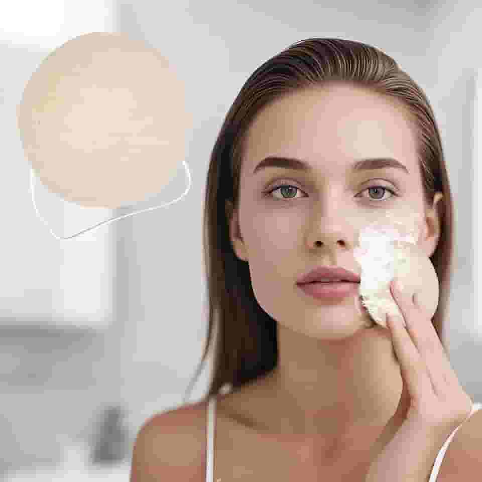 Esponja para lavar o rosto, esponja de limpeza facial, esponjas removedoras de maquiagem, limpeza e esfoliação, macia e confortável, adequada para maquiagem e limpeza, meia redonda (branca)