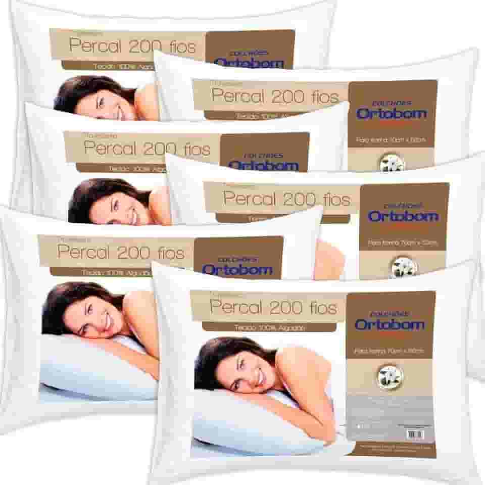 Kit Travesseiro 06 Peças Percal com 200 Fios - Ortobom