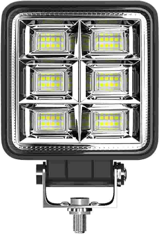 Farol de Milha Auxiliar Universal Quadrado Automotivo10-30V Bivolt 144W Super Forte, Longo Alcance 48 Leds, Para Carro Moto Caminhão Off Road Trator Maquina