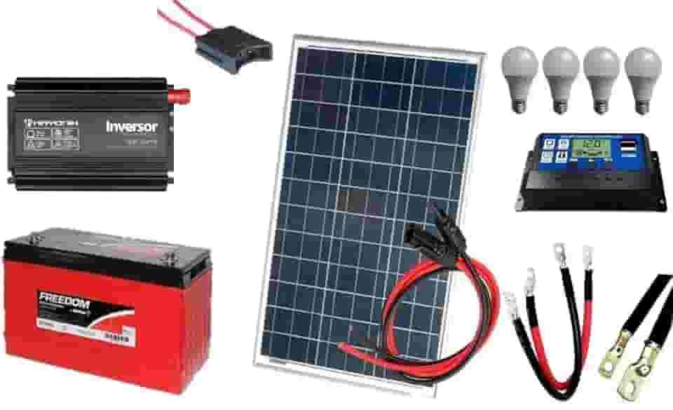Resun, Kit Gerador de Energia Solar Off Grid 100Wp (Preto)