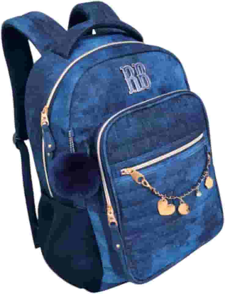 Mochila De Costas Escolar Juvenil Rebecca Bonbon Jeans Azul Clio Style 2026
