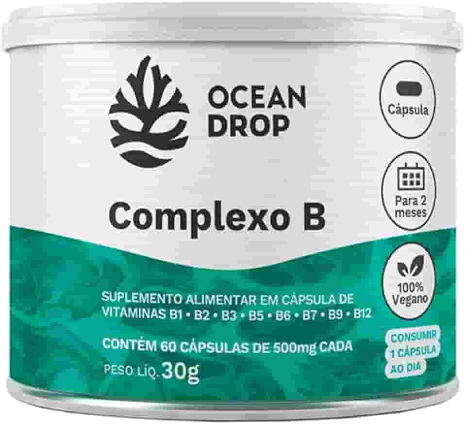 Complexo B 8 Vitaminas B12 B9 B6 Biotina B6 B5 B3 Ocean Drop