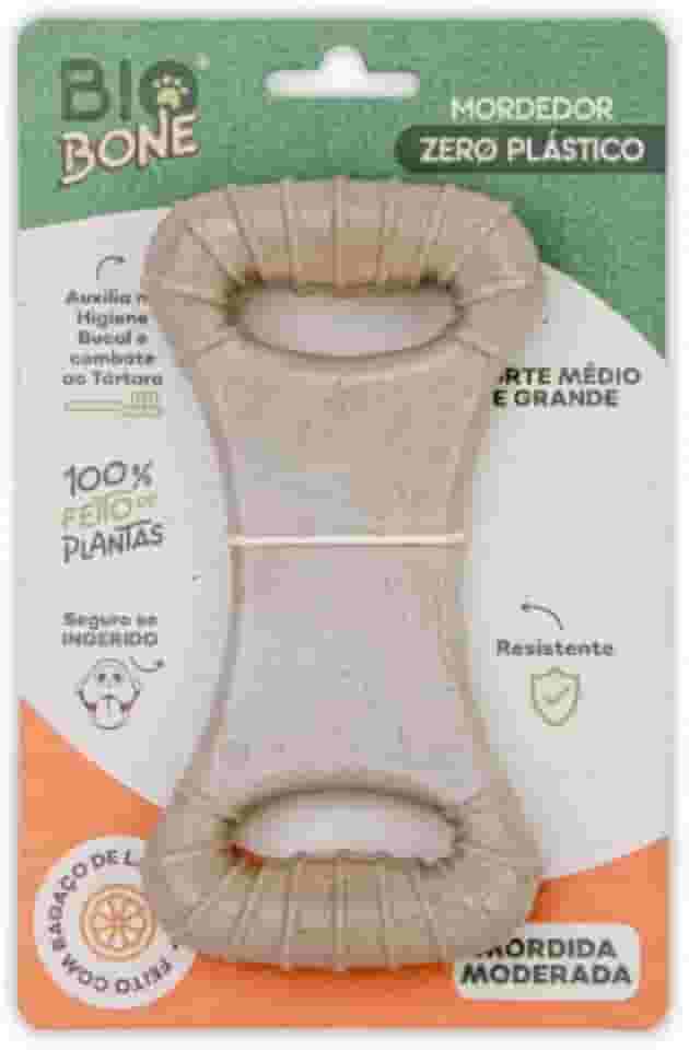 Mordedor Natural Biobone Osso Brinquedo Cães Roer Cães Médio Mordida Moderada Bagaço de Laranja sem plático