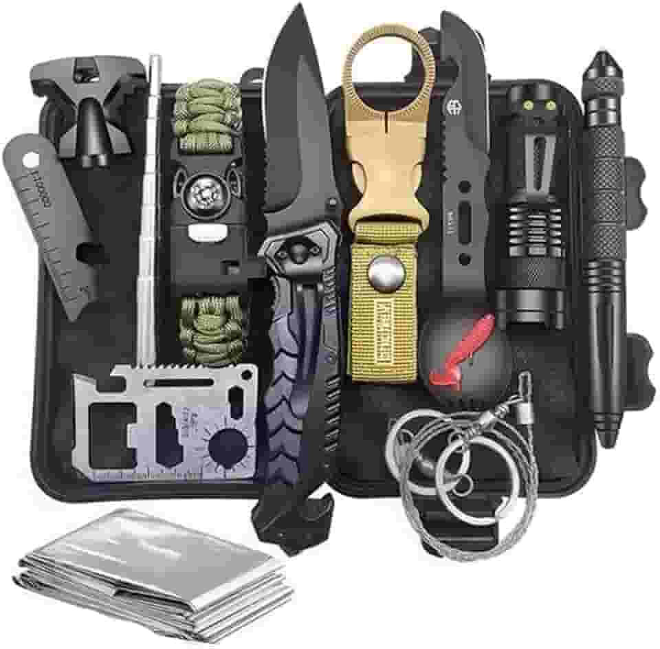 Kit Sobrevivencia, Kit de Sobrevivência de Emergência Adequado para Acampamentos de Aventura Ao Ar Livre, 16,5 * 10,5 * 5 Cm