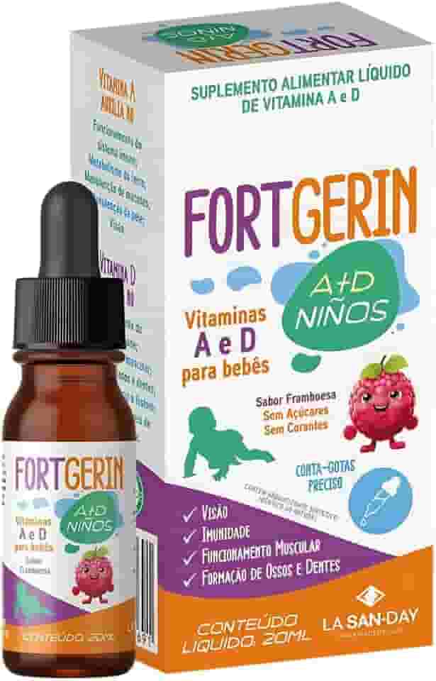 Fortgerin Niños Vitamina A+D Gotas (20ml) - Auxilia na visão, imunidade, funcionamento muscular e formação de ossos e dentes