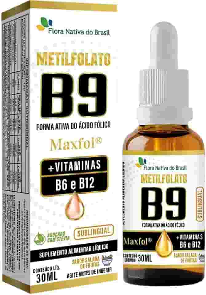 Metilfolato Maxfol (Vitaminas B9,B6,B12) 30ml - Flora Nativa (30ml, Frutas)